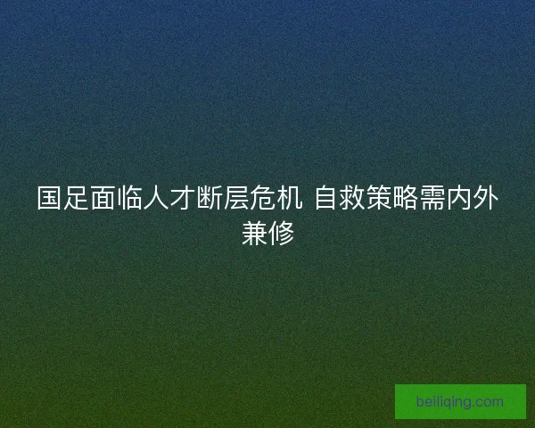 国足面临人才断层危机 自救策略需内外兼修