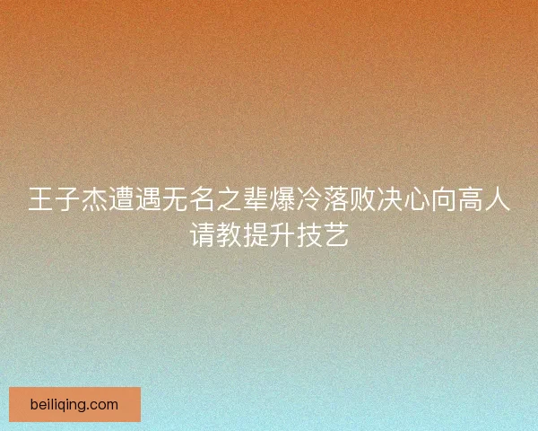 王子杰遭遇无名之辈爆冷落败决心向高人请教提升技艺